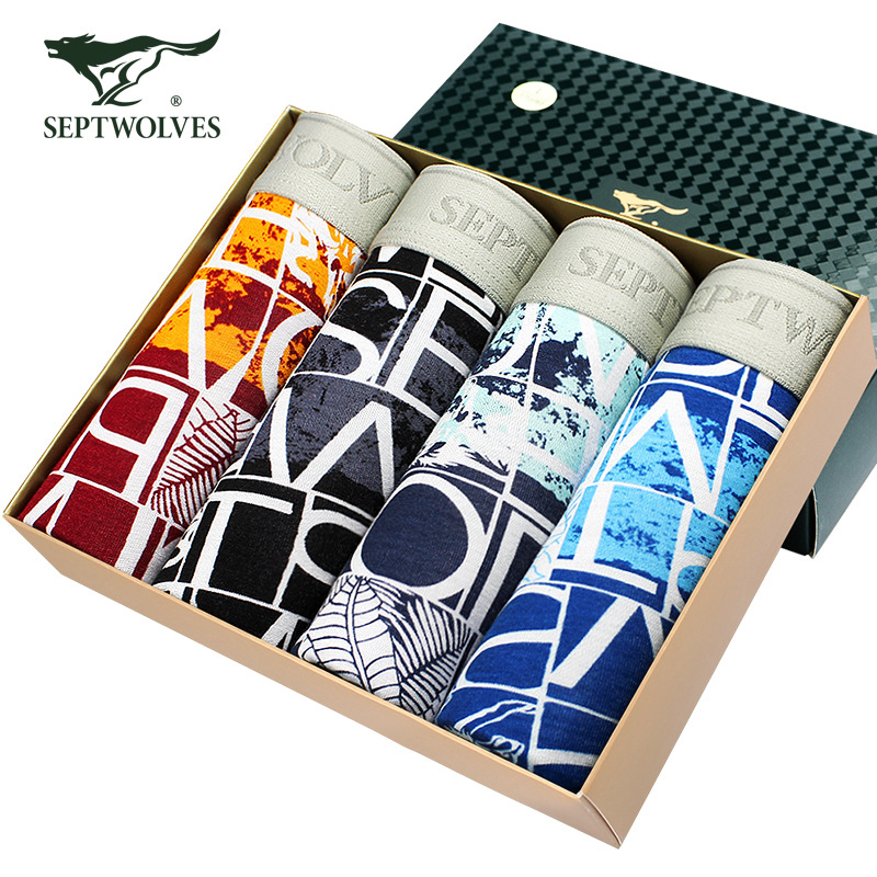 Septwolves muške bokserice, Ice Silk, lagane i prozračne, otisak s prugama, kariranim uzorom ili tekstom