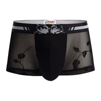 Seksi mrežaste muške boxerice s ružnim cvjetnim uzorkom, ultra-tanke, prozračne, boxer briefs