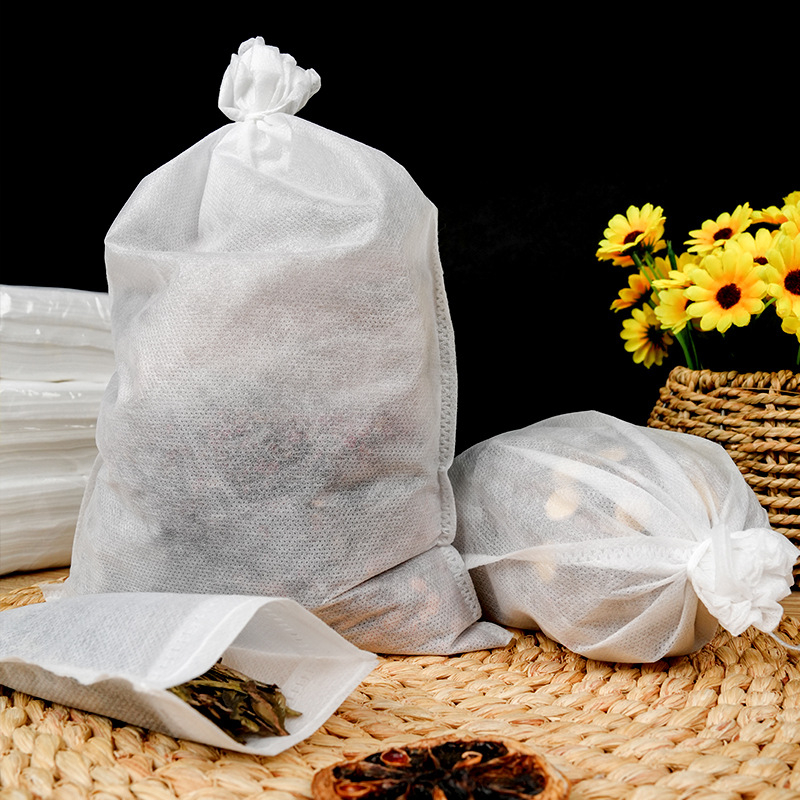 18×25 cm Pungi din plante medicinale din material nețesut, cu șnur – pungi de ceai de unică folosință