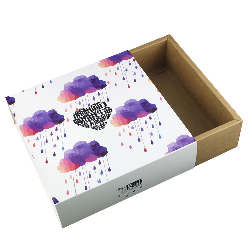 Cutie din kraft personalizată cu sertar pentru lenjerie, chiloti și șosete; cutie cadou color cu capac în două părți pentru ceai; cutie alb-negru