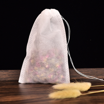 Sac de ceai cu sfoară, de 13×18 cm, de unică folosință – filtru pentru condimente, plante medicinale, baie de picioare, frunze de ceai și infuzie