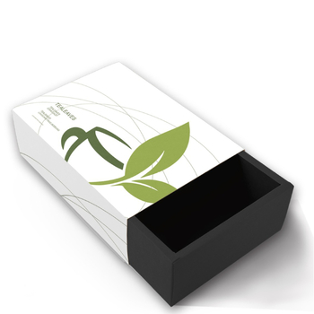 Cutie personalizată pentru ceai parfumat, cutie din carton alb, cutie cadou cu sertar