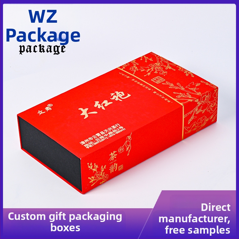 Cutie personalizată pentru ambalarea ceaiului, cutie din carton pentru îngrijire a pielii și cosmetice, cu motiv Bird's Nest, cutie cadou cu capac tip carte, FSC certifikat