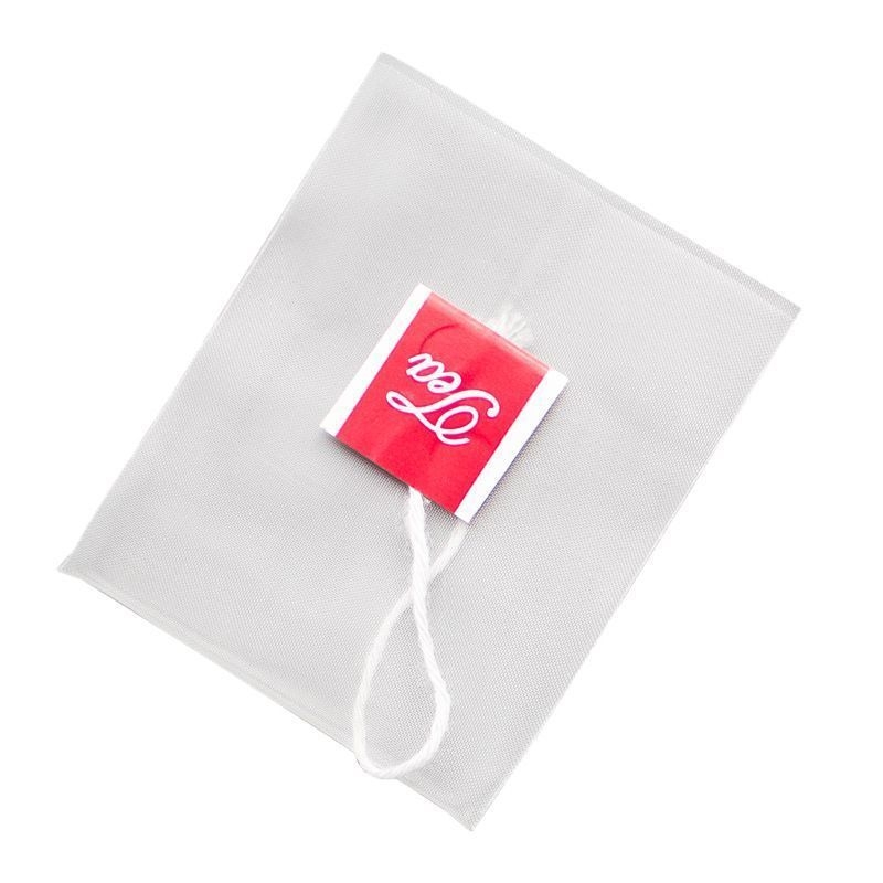 Pungă de ceai din nylon alimentar cu etichetă, pliabilă, de unică folosință, pentru infuzie de ceai și ceai de flori, filtru pentru frunze de ceai