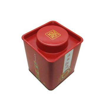 Cutie metalicǎ pătrată pentru ceai, capac convex, ceai negru, versiune universalǎ