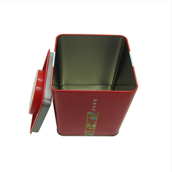 Cutie metalicǎ pătrată pentru ceai, capac convex, ceai negru, versiune universalǎ