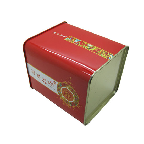 Cutie metalicǎ pătrată pentru ceai, capac convex, ceai negru, versiune universalǎ