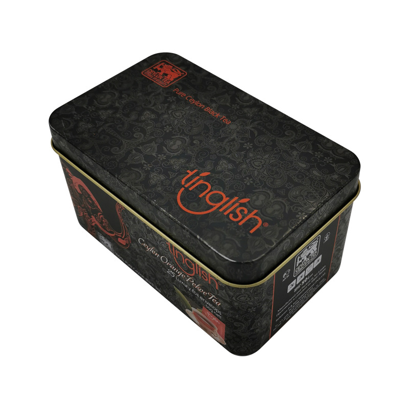 Cutie metalică personalizată pentru ceai Tieguanyin (oolong), cutie dreptunghiulară din metal