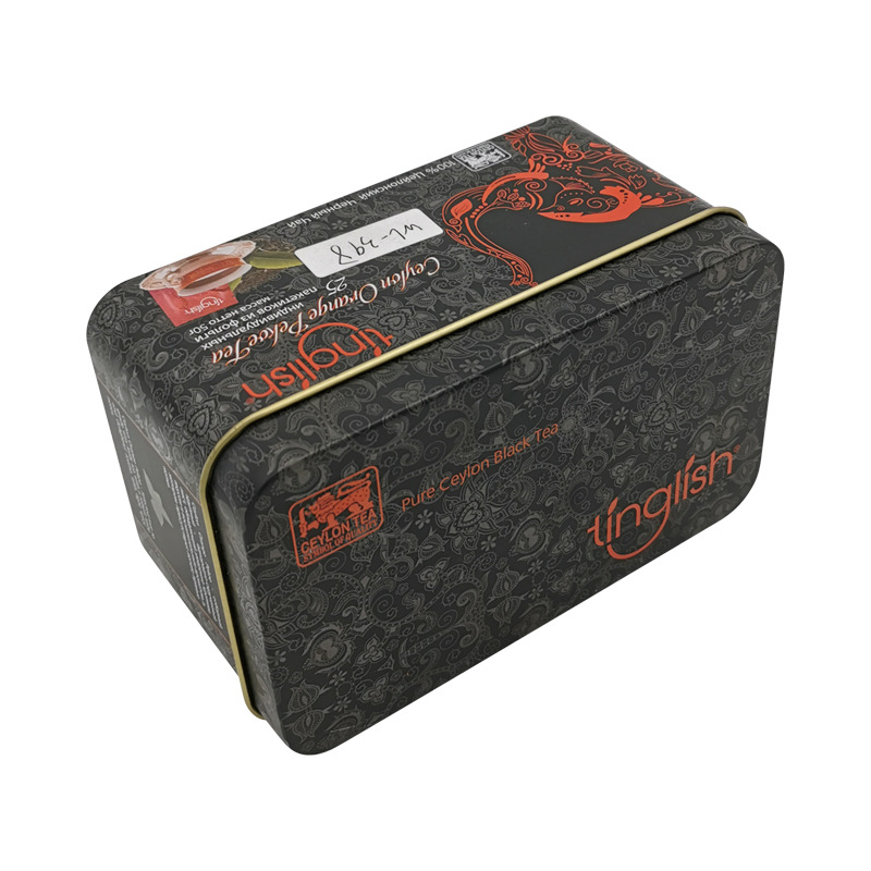 Cutie metalică personalizată pentru ceai Tieguanyin (oolong), cutie dreptunghiulară din metal