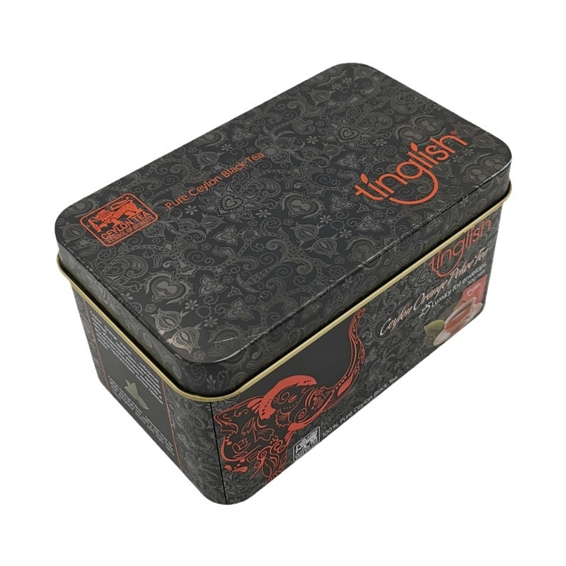 Cutie metalică personalizată pentru ceai Tieguanyin (oolong), cutie dreptunghiulară din metal