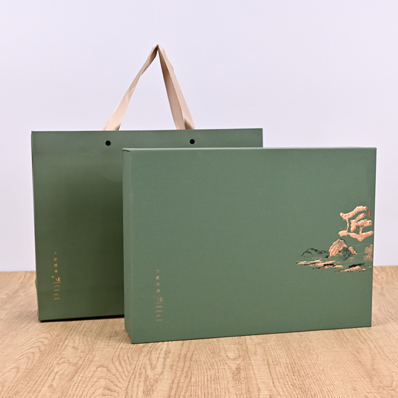 Cutie cadou de ceai de lux, cu capac personalizabil, pentru ceai verde de primăvară — cutie goală pentru logo