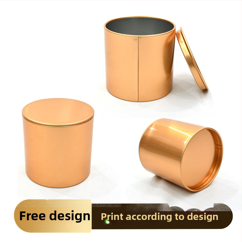 Cutie rotundă din aluminiu, cutie metalică pentru ceai, cutie sigilată pentru lumânări, recipient universal de depozitare