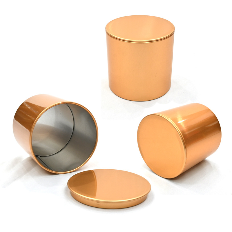 Cutie rotundă din aluminiu, cutie metalică pentru ceai, cutie sigilată pentru lumânări, recipient universal de depozitare