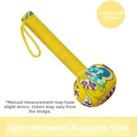 Ručne vyrobený masážny kladivko z mugwort, 26 cm, pre masáž chrbta, domáce použitie, DIY