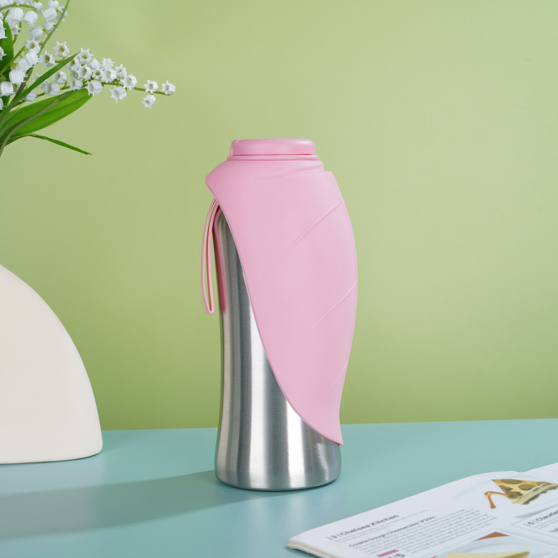 Cană de călătorie pentru animale de companie, capacitate mare, din oțel inoxidabil termoizolant, portabilă, cu curea de purtare