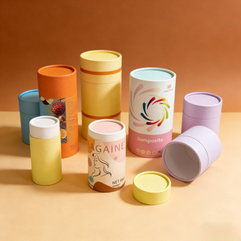 Tuburi cilindrice din hârtie, personalizate, pentru ambalarea ceaiului de calitate alimentară și cutii cadou cosmetice