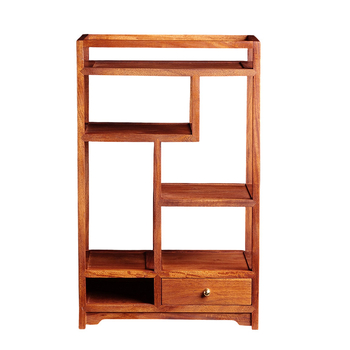 Raft de expunere din lemn de palisandru birman cu construcție mortise‑tenon, obiect decorativ pentru casă, suport pentru ceainic și cești, dulap lateral pentru ceai și depozitare
