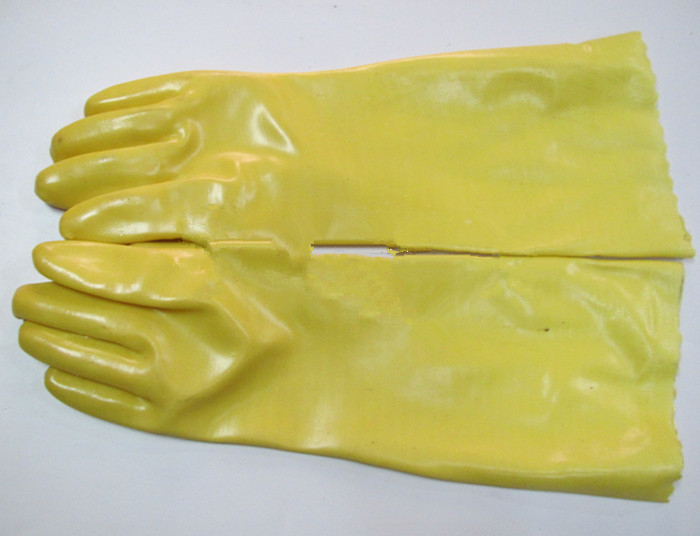 45 cm PVC dipane rukavice, kemijski otporne, s pamučnim slojem, otporne na ulje i kiseline/alkalije, protuklizne, vodootporne, za industrijsku uporabu