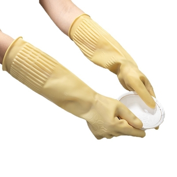 Gumene rukavice duljine 38 cm, dodatno duge i debele, za kuhinju i kućnu upotrebu, vodootporne latex rukavice s kemijskom otpornošću.