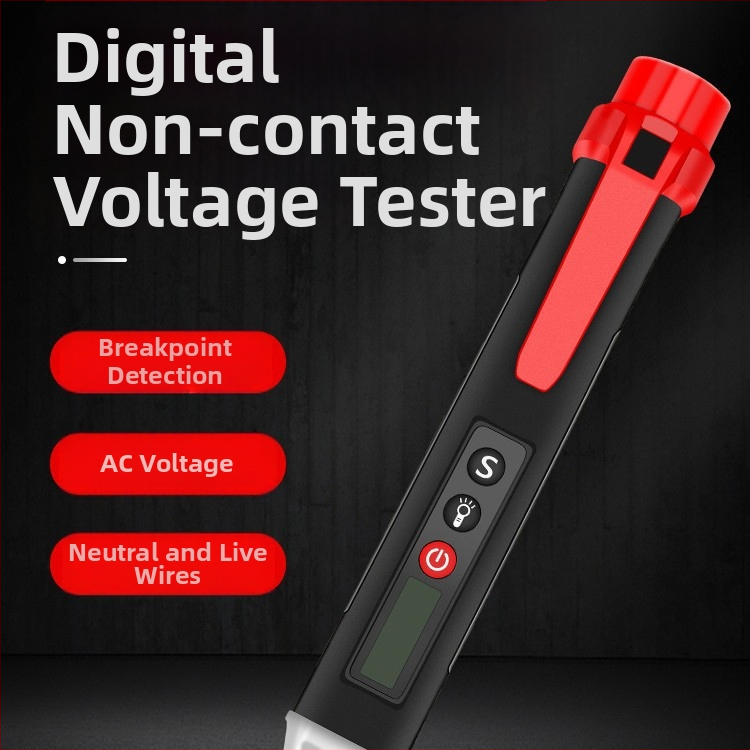 Viacúčelový tester napätia – pero s indukciou, vysoká presnosť detekcie fáze a neutrálnej línie, kontrola kontinuit, zvukovo–vizuálny alarm