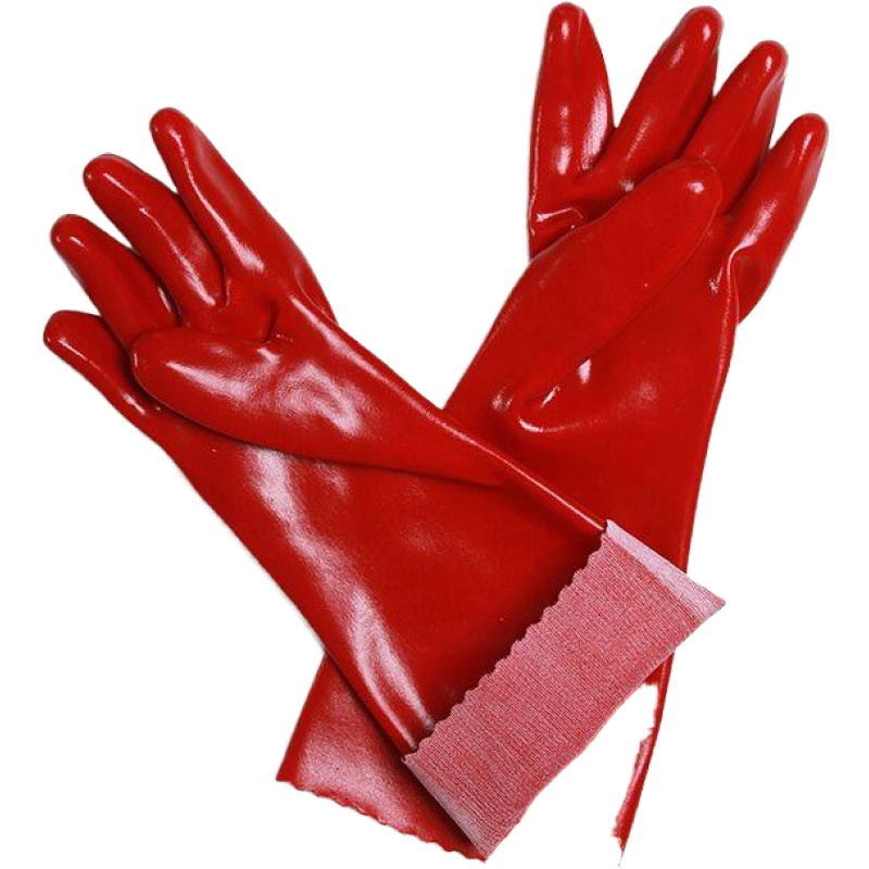35 cm PVC potopljene rukavice s najlonskom podlogom, vodonepropusne, otporne na habanje i kemijski otporne industrijske rukavice