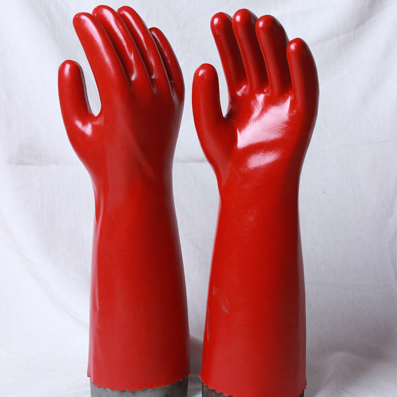 35 cm PVC potopljene rukavice s najlonskom podlogom, vodonepropusne, otporne na habanje i kemijski otporne industrijske rukavice