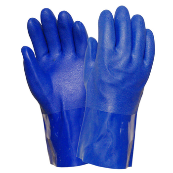 HTR Haitel 10-224PVC mănuși de protecție chimică, rezistente la abraziune, antiderapante, rezistente la ulei, la acizi și la baze, căptușite cu bumbac, lungime 26 cm