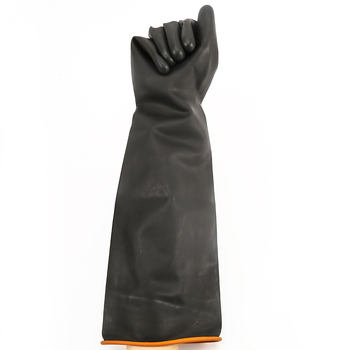 Beita crne radne rukavice duljine 55 cm, protivklizne latex rukavice, ojačane, otporne na kiseline i lužine, produžene zaštitne rukavice