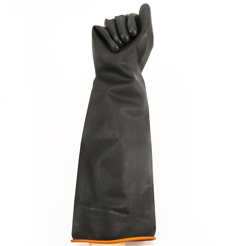 Beita crne radne rukavice duljine 55 cm, protivklizne latex rukavice, ojačane, otporne na kiseline i lužine, produžene zaštitne rukavice