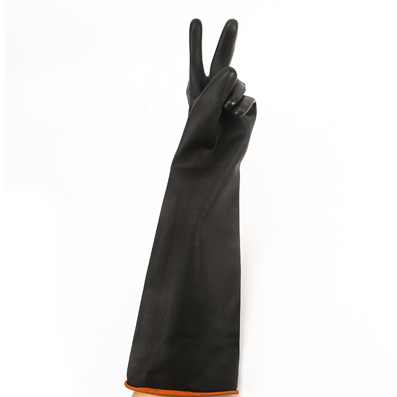 Beita crne radne rukavice duljine 55 cm, protivklizne latex rukavice, ojačane, otporne na kiseline i lužine, produžene zaštitne rukavice
