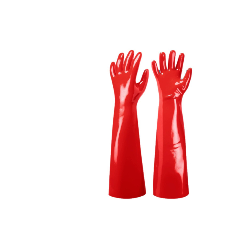 Proširene i otporne na kiseline i lužine latex rukavice, vodootporne i otporne na ulje, za industrijsku zaštitu, laboratorijsko čišćenje