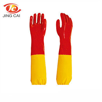 PVC rukavice s produženim manžetama, kemijski otporne, 60 cm, pamučna podstava