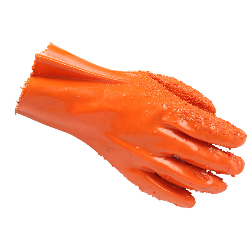 Rukavice s plastičnim premazom i česticama protiv klizanja, otporne na habanje, namijenjene ribarstvu, strojarstvu, kemijskoj industriji i lakiranju