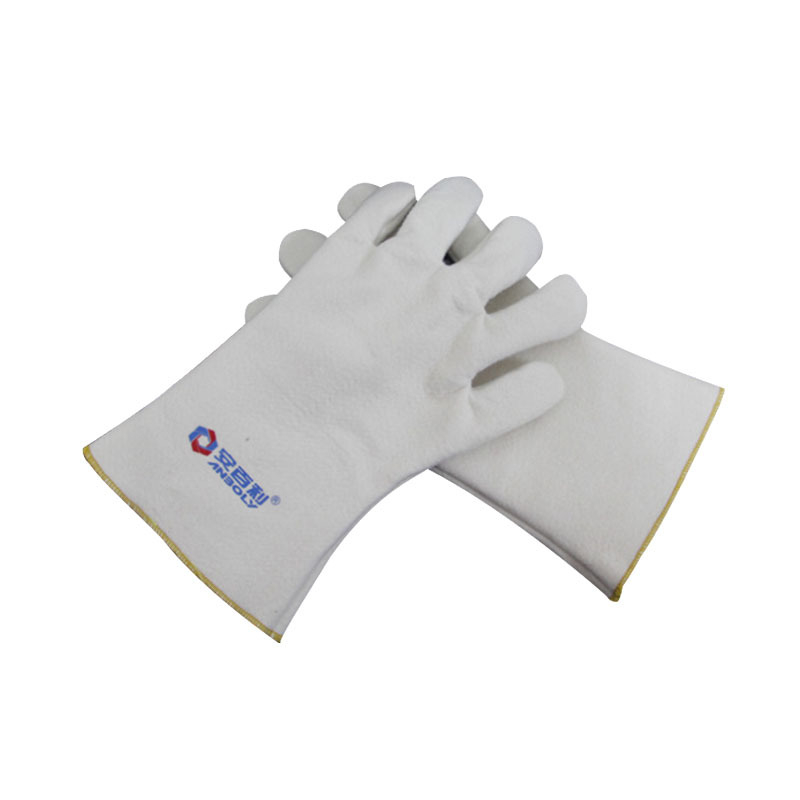 Mănuși Ambury ABL-S529 pentru temperaturi înalte, rezistente până la 200°C, izolație termică și rezistență la flăcări, design flexibil cu cinci degete pentru cuptorul de turnat