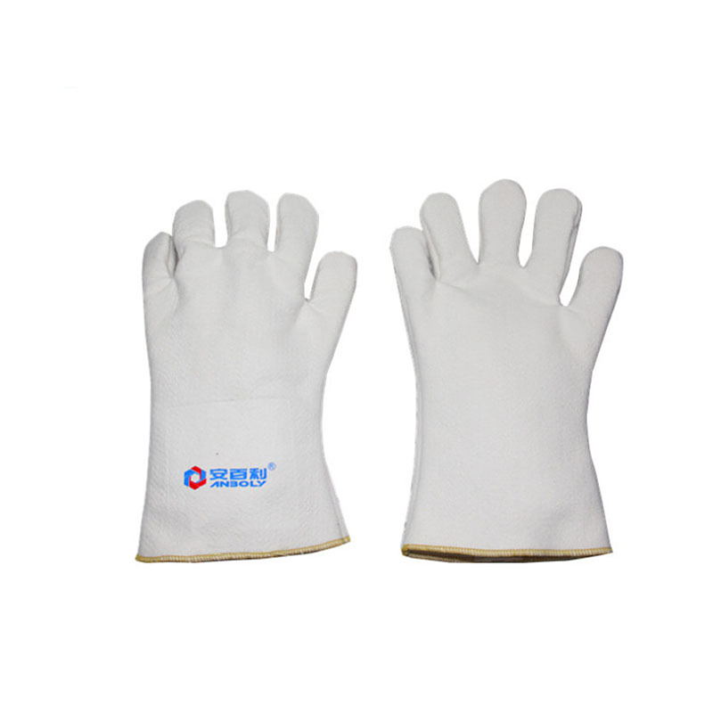 Mănuși Ambury ABL-S529 pentru temperaturi înalte, rezistente până la 200°C, izolație termică și rezistență la flăcări, design flexibil cu cinci degete pentru cuptorul de turnat