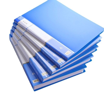 Mapă A4 cu mai multe compartimente, albastră, transparentă