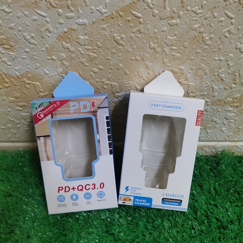 Универсална кутия за зарядно устройство с едно гнездо, PD + QC3.0, опаковка за зарядно с две USB порта, цветна кутия