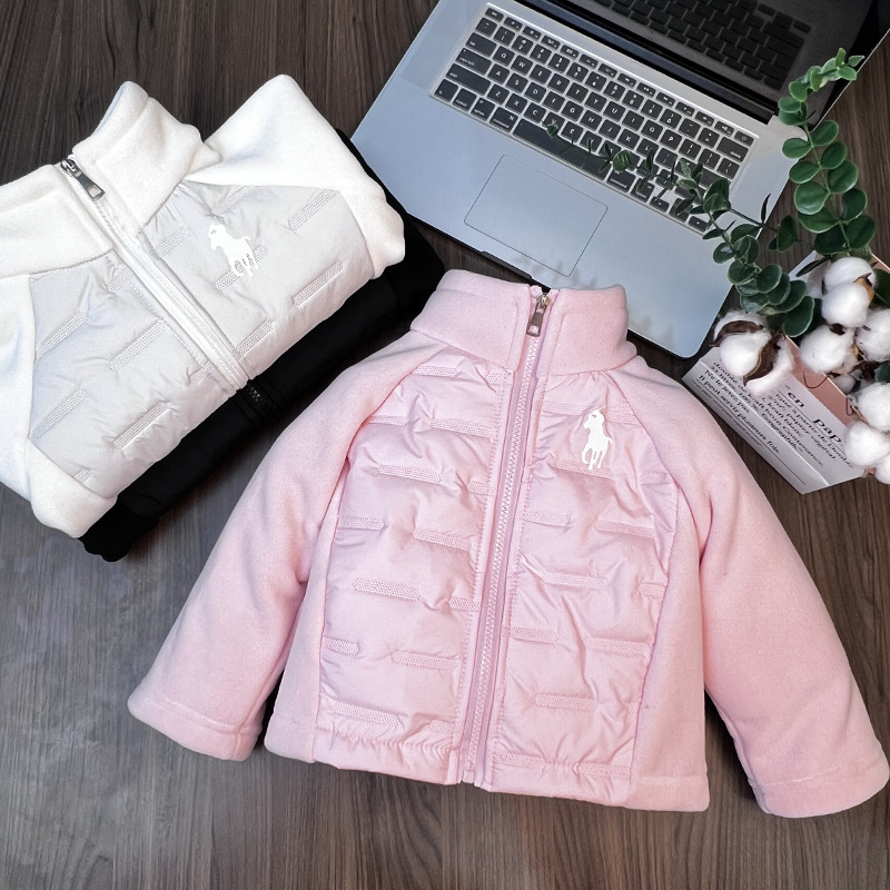Dječja prešivana jakna za jesen i zimu, unisex, dugi rukavi, jednobojna