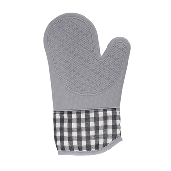 Mănuși de bucătărie din silicon cu căptușeală de bumbac, rezistente la temperaturi înalte, impermeabile și izolate, potrivite pentru cuptor