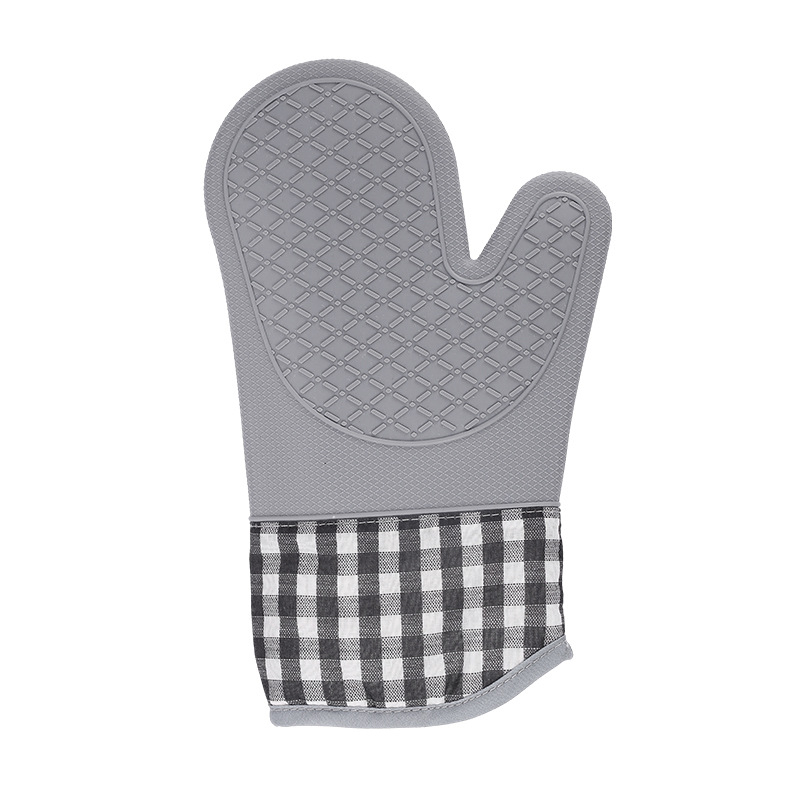 Mănuși de bucătărie din silicon cu căptușeală de bumbac, rezistente la temperaturi înalte, impermeabile și izolate, potrivite pentru cuptor