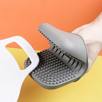 Mănuși de bucătărie din silicon, rezistente la temperatură, izolate, cu textură antiderapantă, pentru cuptor și microunde, lungime 11,5 cm