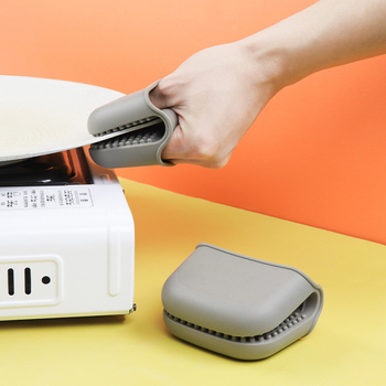 Mănuși de bucătărie din silicon, rezistente la temperatură, izolate, cu textură antiderapantă, pentru cuptor și microunde, lungime 11,5 cm