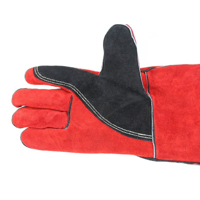 Rukavice za zavarivanje od kože kravlje, dvostruke, Kevlar otporne na vatru, duljina 14 inča, pletena podstava, model HY049