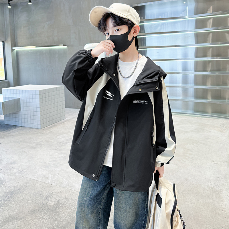 Dječja jakna za dječake za jesen i zimu, s flis podstavom, debela i stilska