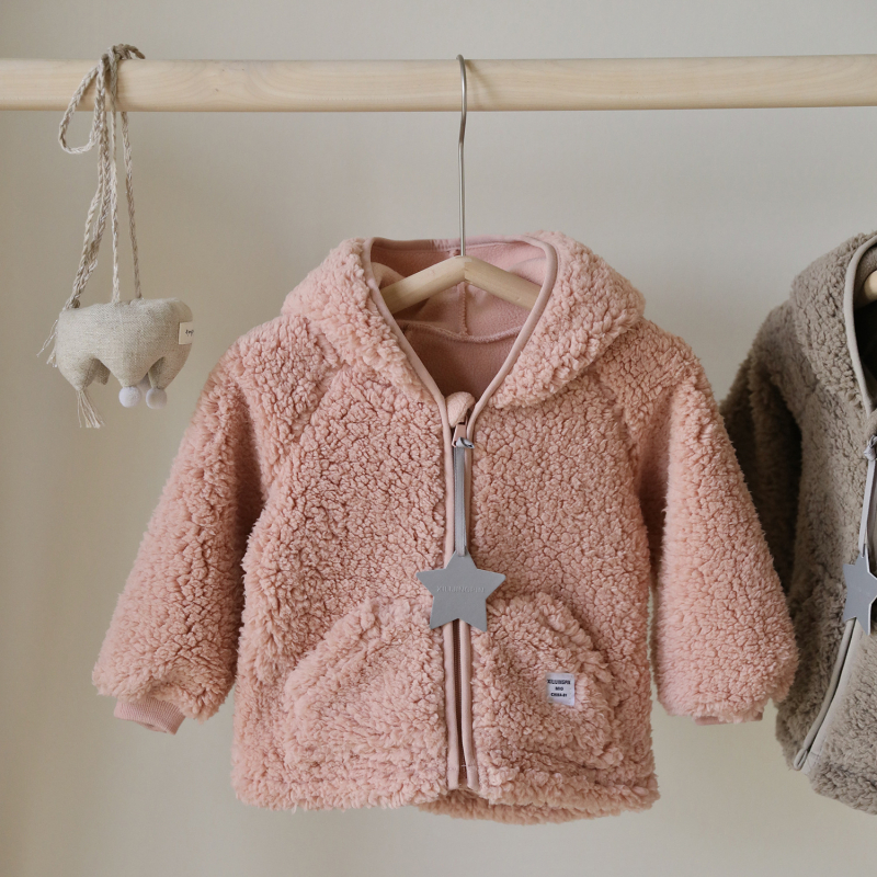 Dječja jakna od teddy fleece s kapuljom i zatvaračem na zip, unisex, zima 2025