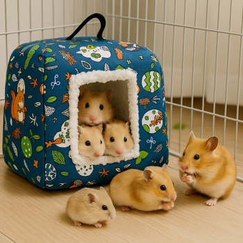 Viseće gnijezdo s flisom za mala kućna ljubimca — hrčak, zamorac ili gerbil, trokutasto pamučno gnijezdo