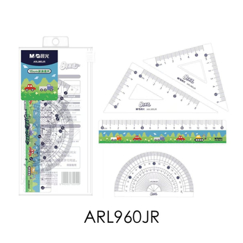 ARL960JR Νο. 8 Σετ Χάρακες — Τέσσερα Μέρη: Χάρακες, Τρίγωνα Χάρακα, Διαβήτες Γωνιών