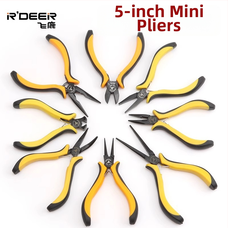 Flying Deer 5-palcové mini kliešte s jehlovým nosom a rôznymi tvarmi čeľustí