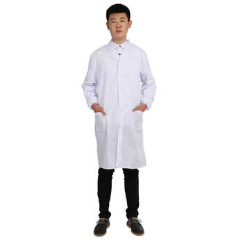Halat de laborator, halat alb de doctor, halat cu mâneci lungi, halat ușor pentru personalul din fabrica alimentară