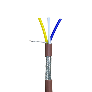 Кафяв CC-LINK кабел с двойно екраниране, 3×20 AWG, Mitsubishi съвместим
